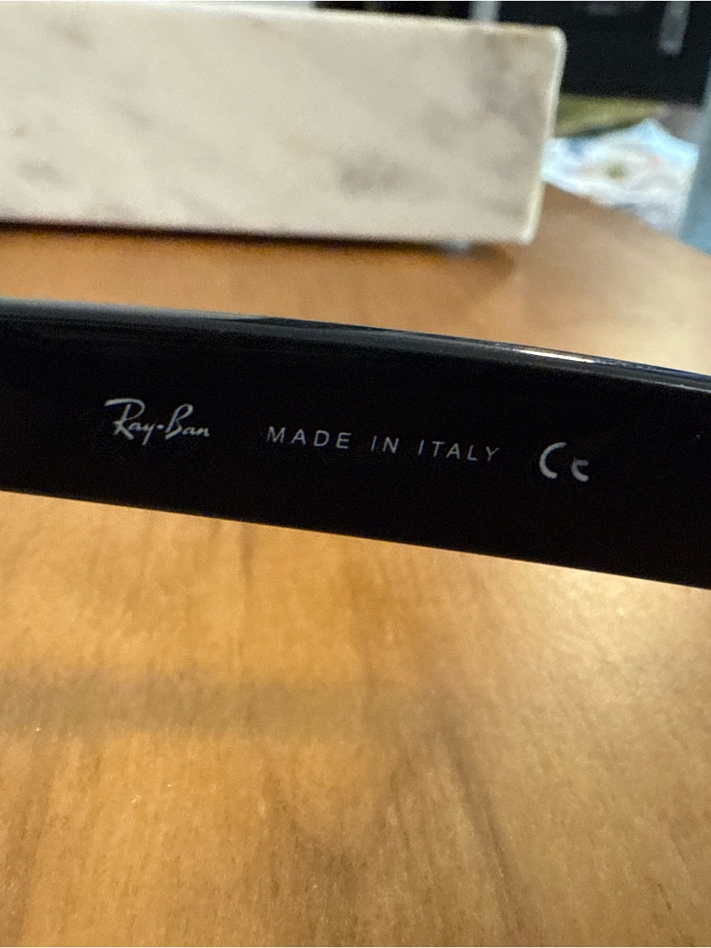 Ray-Ban New Wayfarer Classic Sunglasses - Black Frame with Green Lenses - Picture 6 of 7
